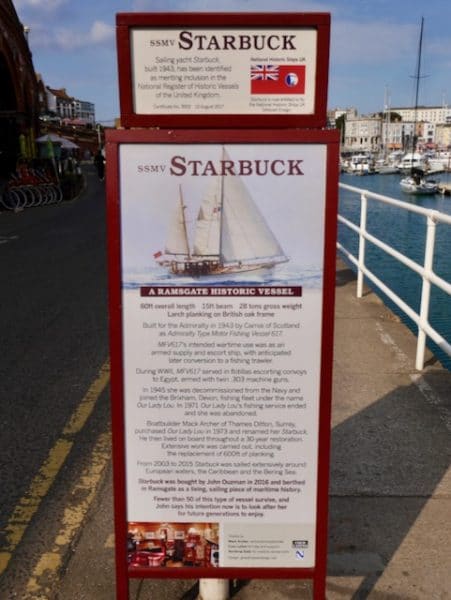 MMSV Starbuck berthed in Ramsgate, Kent